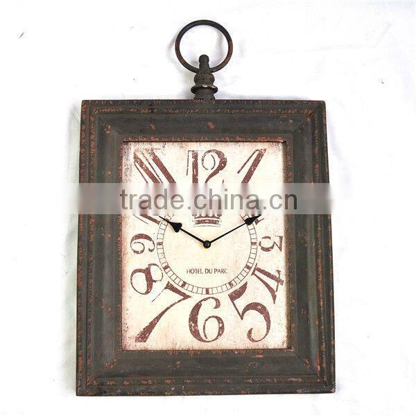 13A034MS-Vintage metal wall clock antique finish