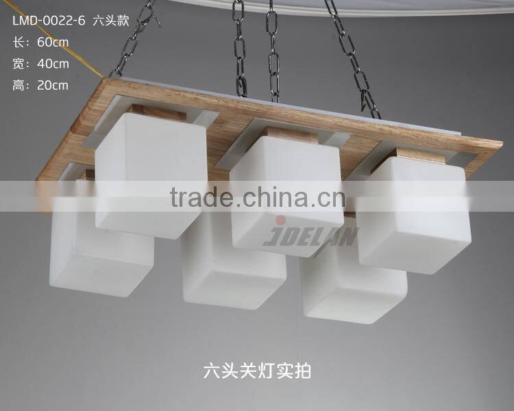 modern manual wood chandelier ceiling light pedant lamps fixtures glass lamp shades
