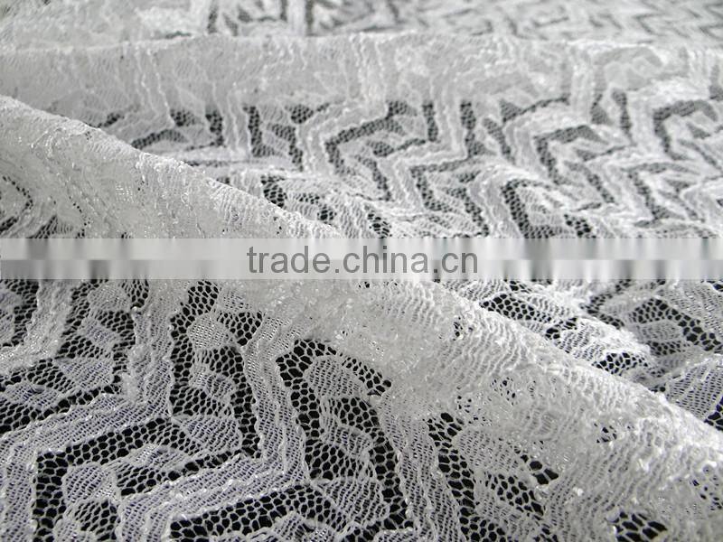 white fringe with bright yarn new style hot selling can make any color for bridal dressing nylon cotton lace fabric wholesale