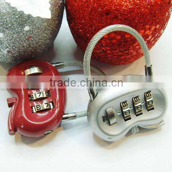Kidney Shaped Medical code safe luggage and suitcase wire padlock