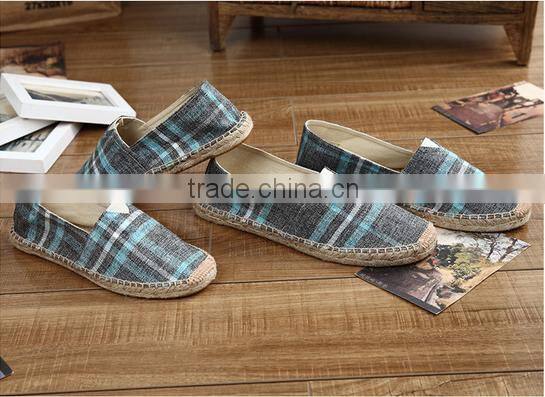 Vintage unisex casual shoes , cottpn hemp material rubber sole shoes