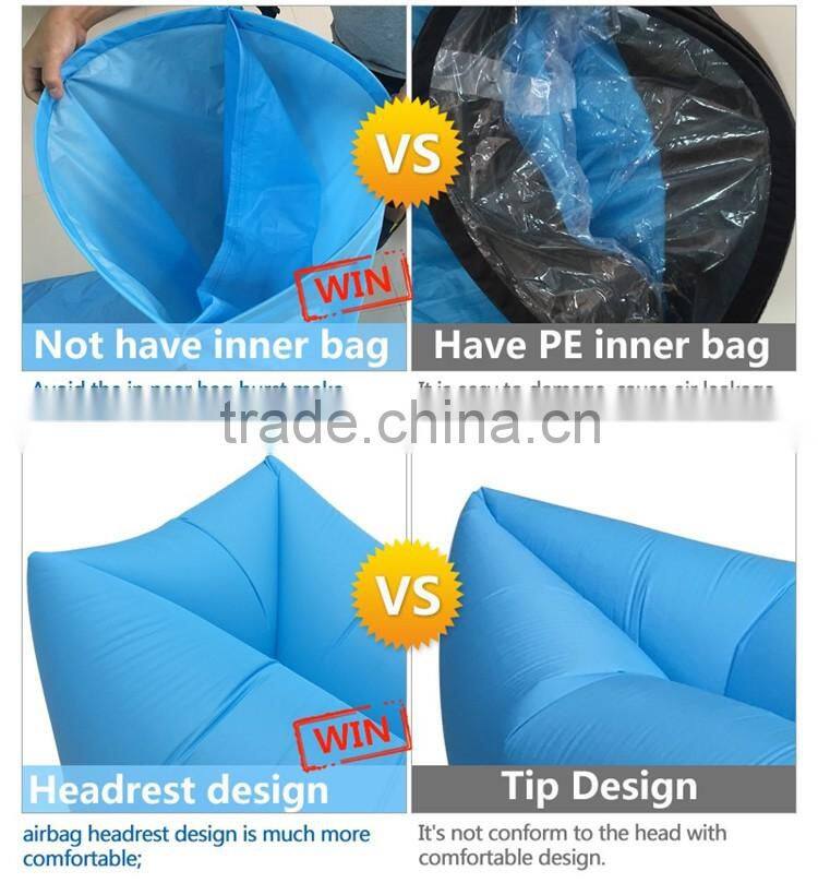2016 New Colorful Outdoor Sleeping Air Bag lazy bag fast Inflatable Air Bed Hangout Sofa