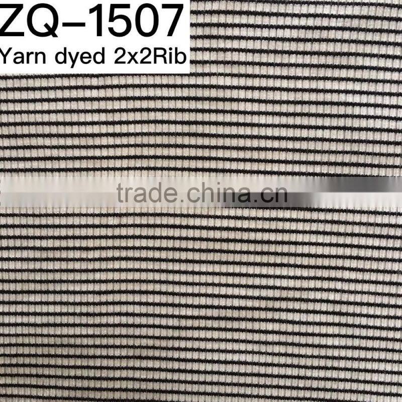 2016 newest polyester rayon yarn dyed striped knit jersey fabric,slub and printed single side fabric from Chinese manufacturer