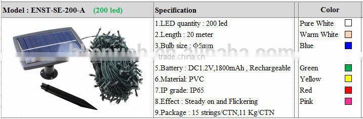 Solar LED Xmas String Light,60 led,100 led,200 led,300 led,400 led,500 led,CE & RoHS