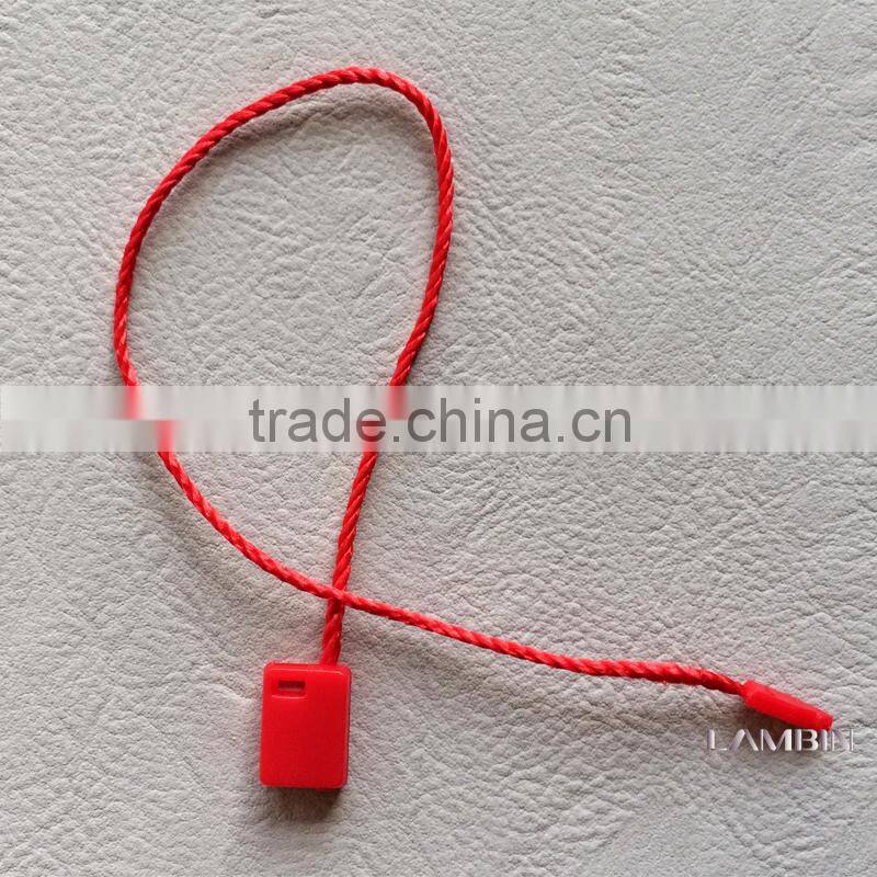 Garment accessory hot sale plastic seal tag, plastic hang tag string, many colors to choice hang tag elastic loops
