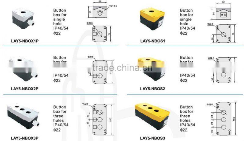top sale single hole remote push button control switch plastic controller parts LAY5-N