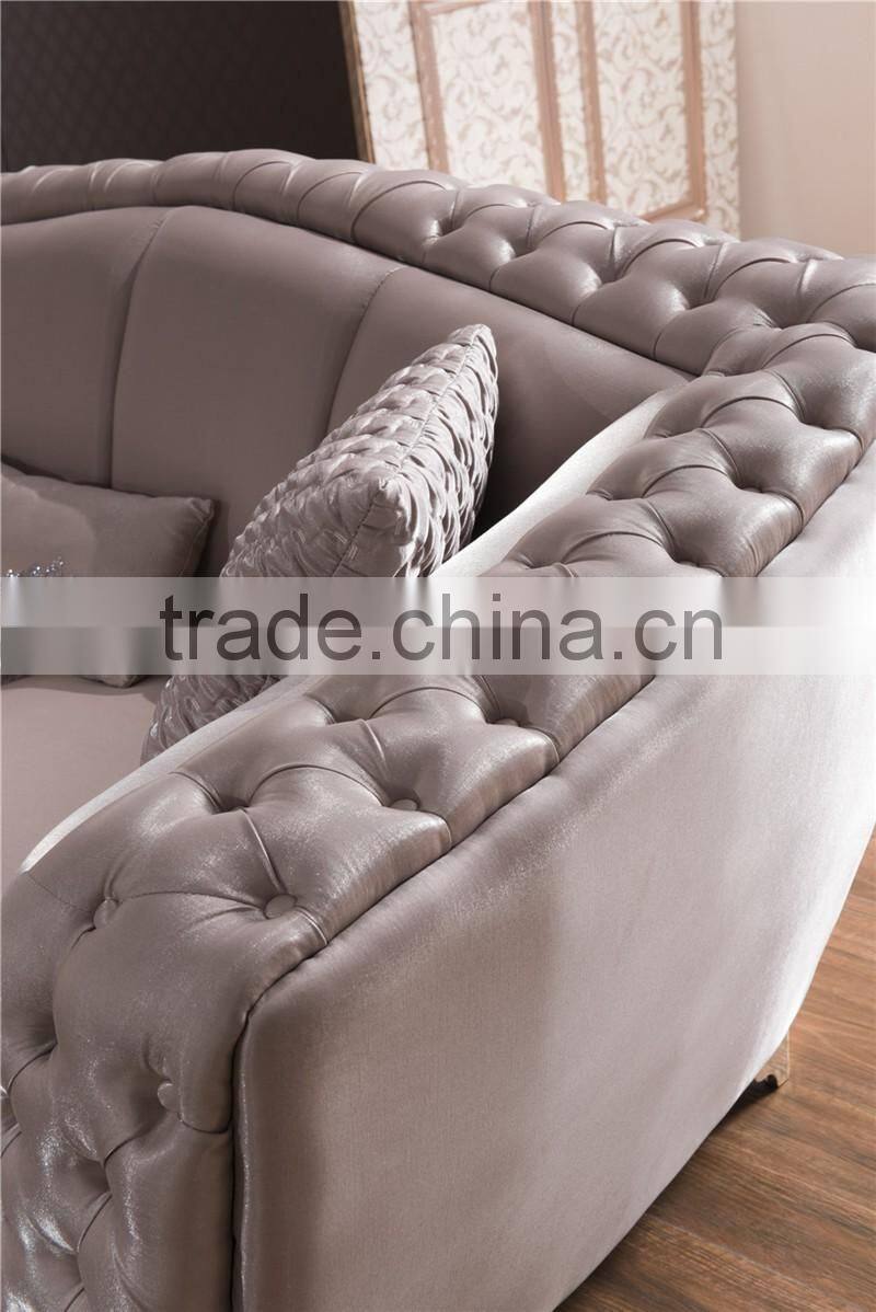 High quality furniture European style classical Chesterfield elegant silk fabric AL044