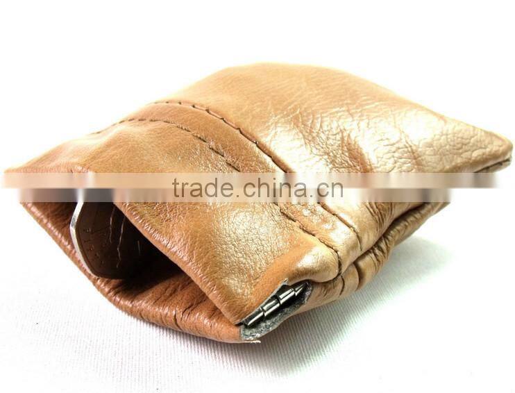 2016 factory price coin purse luxury leather coin wallet mini squeeze change wallet