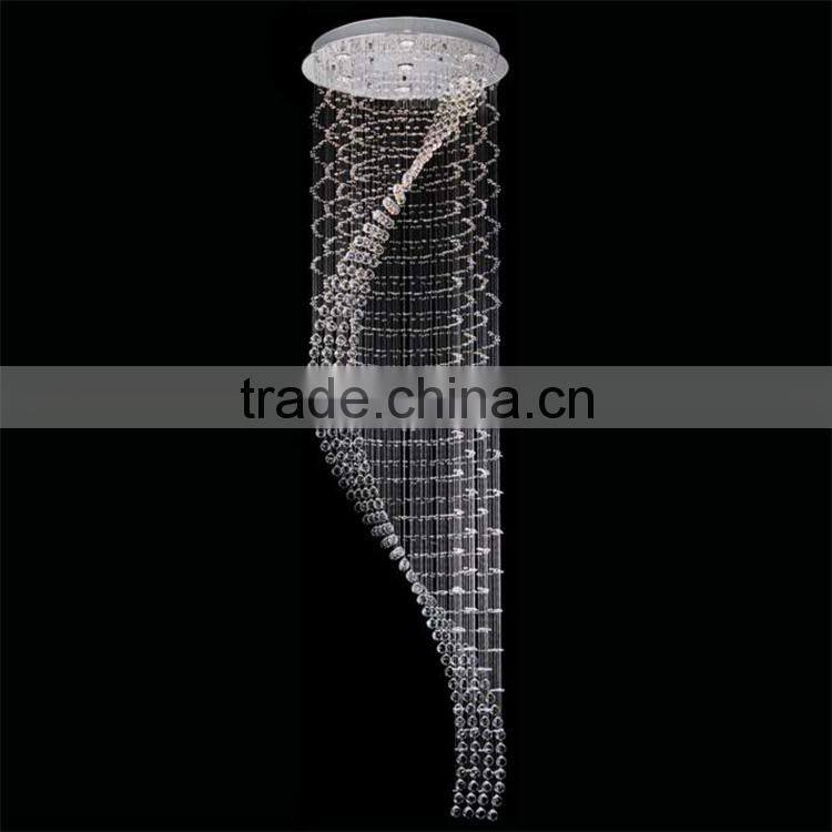 Staircase Crystal Drop LED Pendant Ball Chandelier Light for High Ceiling