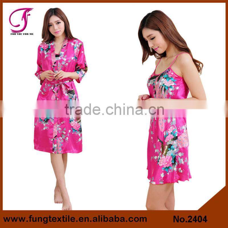 2405 Beautiful Polyester Two-piece Robe For Women