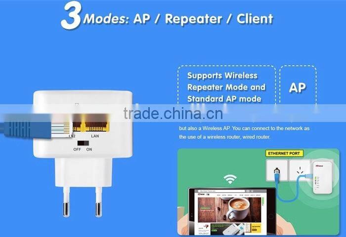 Wallmount 2.4G 27dBm High Power 300M 11N Wireless WiFi Repeater EU/US/AU/UK Power Adapter