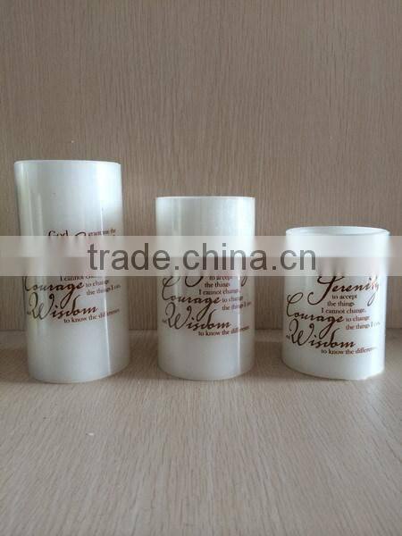 Wax Flameless LED Candles 4" 5 " 6" 3-Pack- with Custom Printing