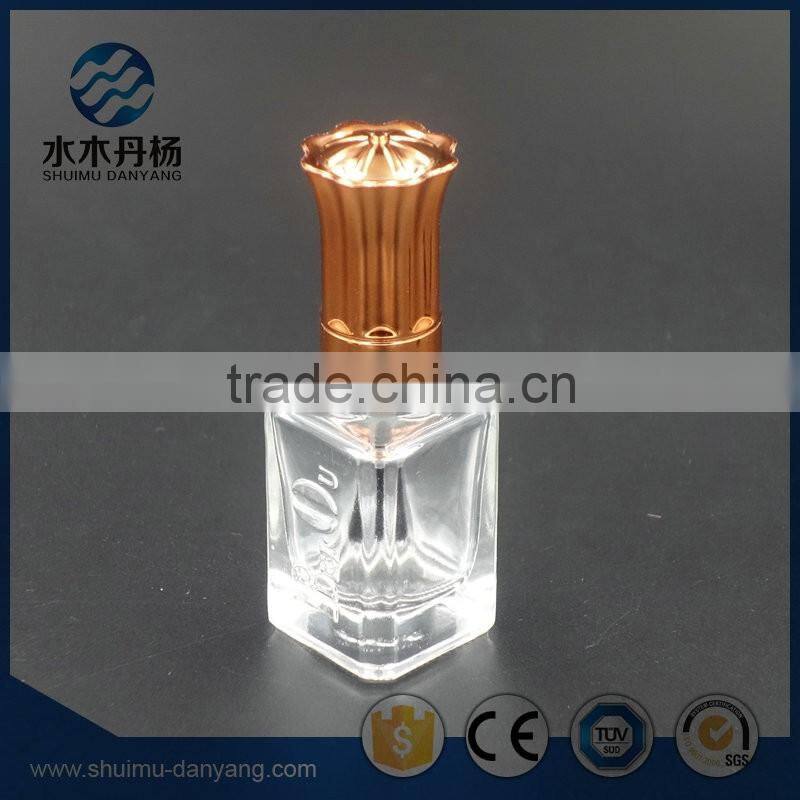 Luxury and square glass bottle with cap and brush sealing nail polish glass bottles