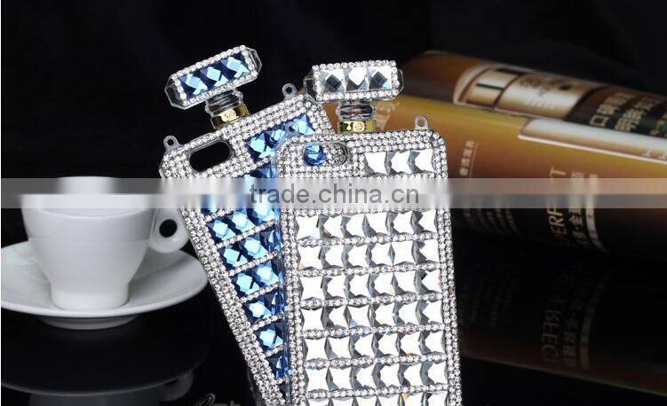 With PU chain Perfume Bottle Eiffel diamond case cover for iphone 5"
