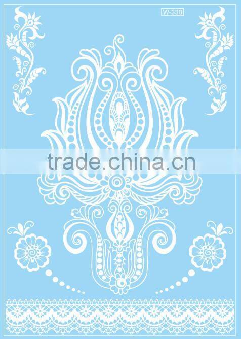 martial arts fans black Water transfer temporary bridal lace white sexy durable tattoo sticker