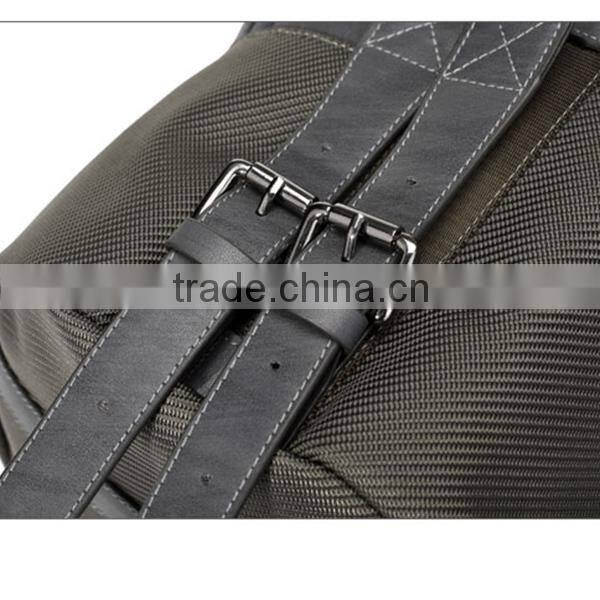 Popular Style Waterproof Nylon Brown with Genuine Leather Roll Shape Long Strap Duffel Bag