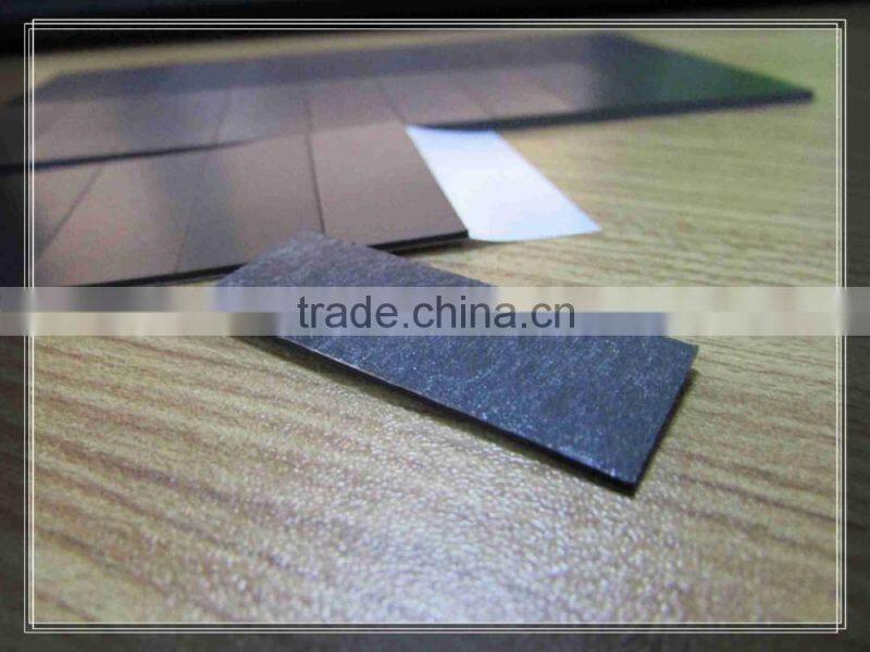 Flexible rubber craft self adhesive square sheet magnet,magnet patch with adhensive one side