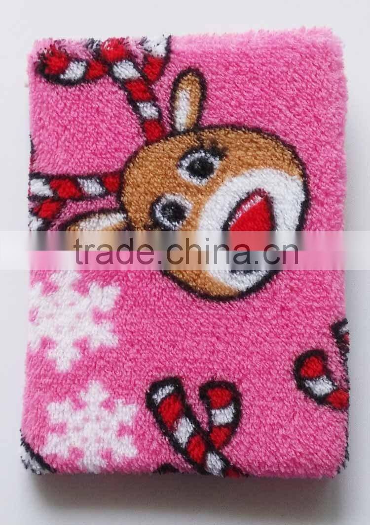 PRINTED CORAL FLEECE Cover Mini Notebook