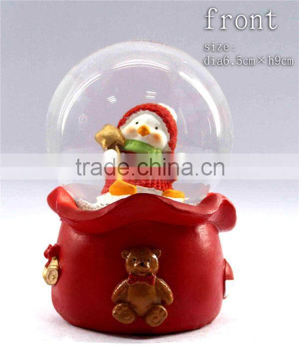 christmas penguin customized snow globe