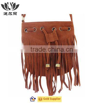High Quality Colorful Suede Tassel Bag