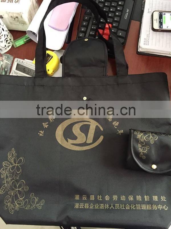 Reusable Nylon Foldable Shopping Bag, promotion Nylon Bag Fold in Small Pouch