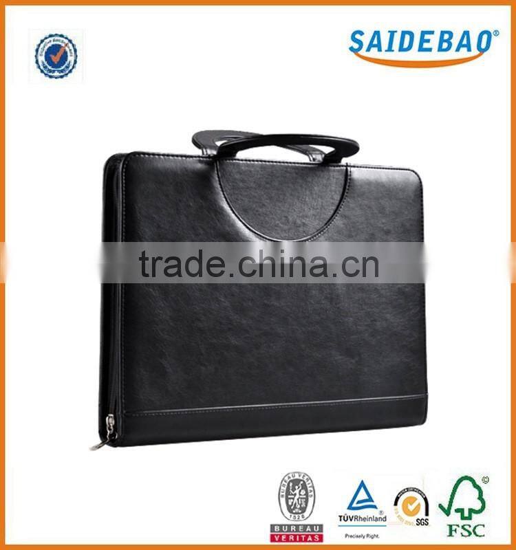 A4 leather file folder document holder fashion portfolio folder leather portfolio folder from factory