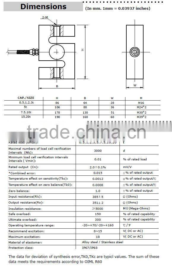 Tension load cell chinese TSA load cell Zemic Load Cell Cheap 3000kg Wireless Digital Dynamometer Load Cells