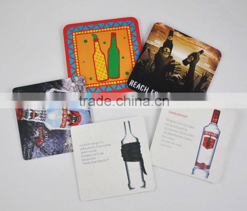 Coaster factory mdf cork coaster set , promotion wood coaster 4pcs each set in paper box