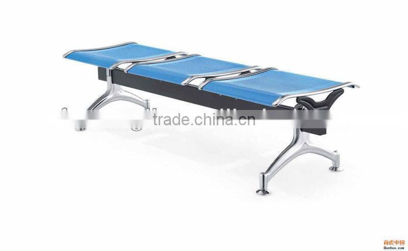 Chrome Metal Public Bench Seating Waiting Room Bench Seating