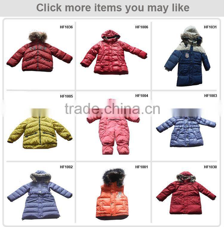 down coat of girls polyester fabric print baby wear