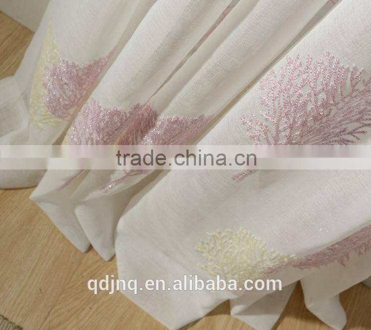 Wholesale China Elegent Patterned Modern Embroidered Sheer Voile Curtains