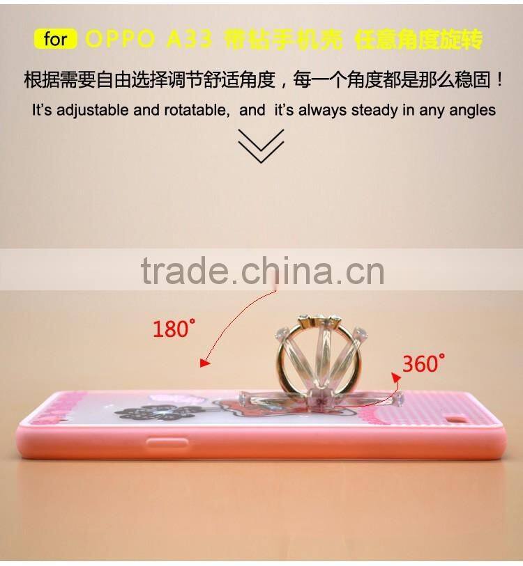 Newest Fashion Perfume TPU+PC 2-in-1 Hybrid Pattern Painting Phone Case With Ring Bracket For Oppo A33