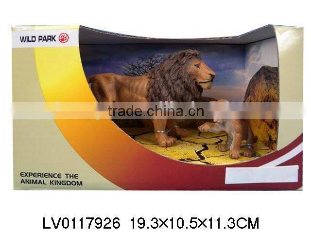 Simulation lion plastic toy wild animal model toys for sale
