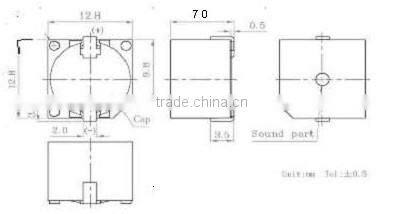 High performance internal circuit smd magnetic buzzer(Internal drive type)