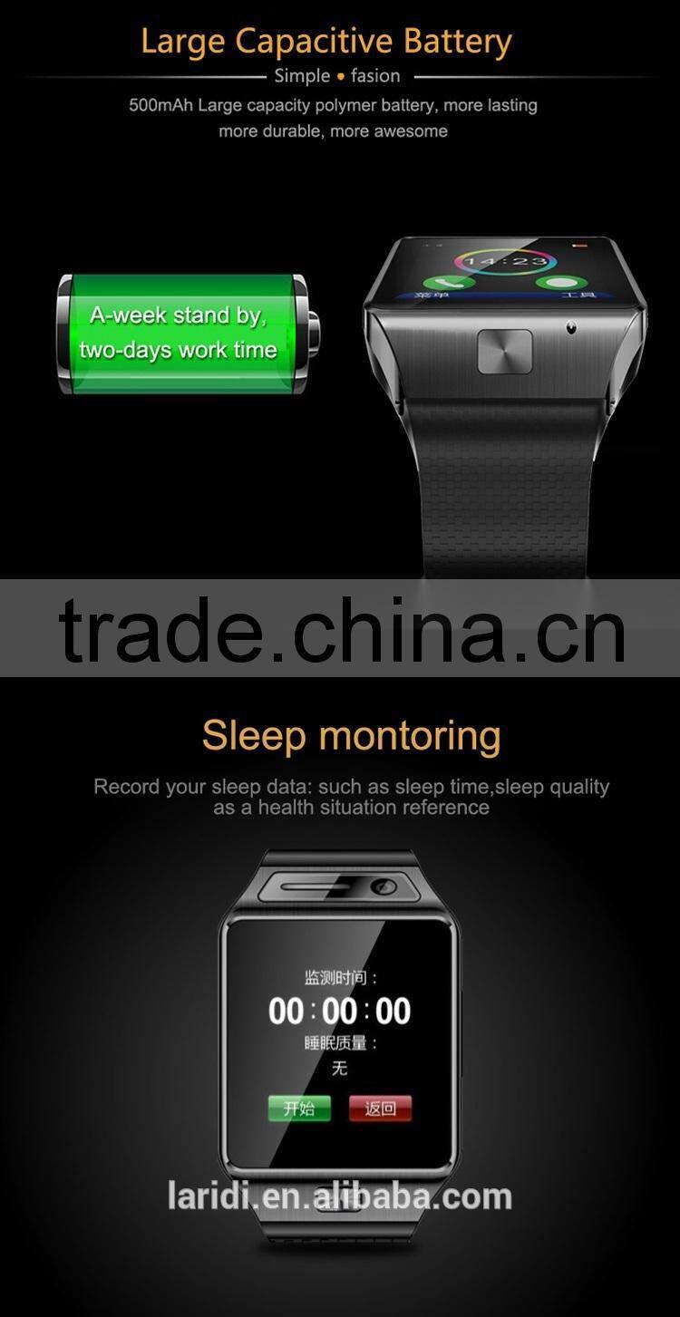 2015 new low price of smart watch phone GV08S support SIM or SD card for android phone