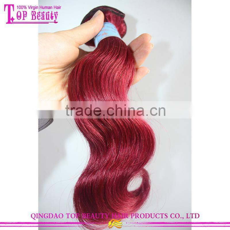 Indian remy human hair color 99j hair weave red braiding hair