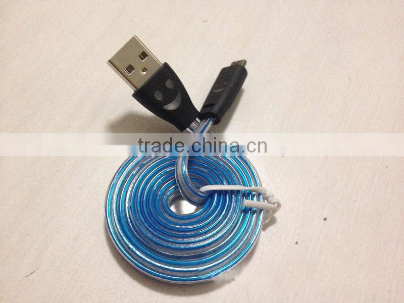 micro usb data cable with charging and data transferring function With LED Lighting