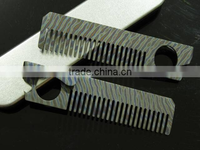 Titanium Multi-functional Metal Teeth Comb and Titanium Hair Comb with Bottle Opener