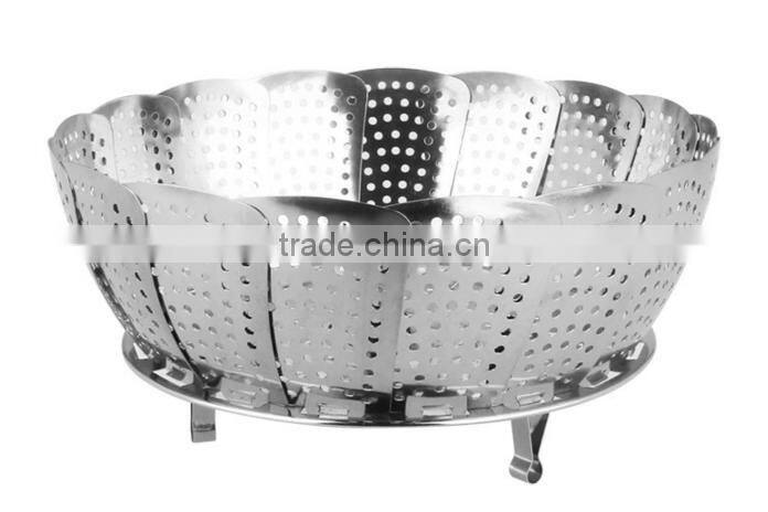 Vegetable Steamer Basket Large - 100% Premium Stainless Steel - Bonus 2 in 1 Julienne Veg Peeler, Use as Fruit Bowl