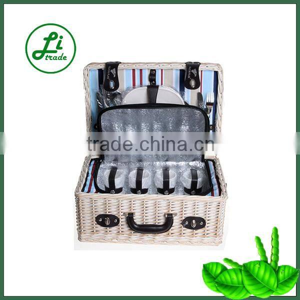 traditional rectangular willow picnic basket