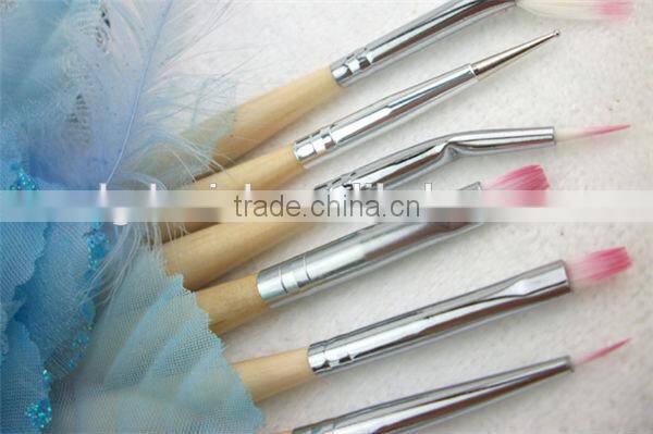 Professional 3pcs mini makeup nail art brush,makeup tools with synthetic hair