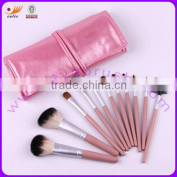 Free Sample 11 pcs Cosmetic Brushes with Animal and Nylon Hair