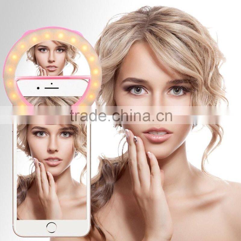 For iPhone Samsung Cellphone Fill Light Selfie Ring Light with 250mAh built in battery