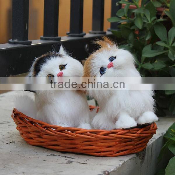 Custom real looking plush animal cat, animated cat toys