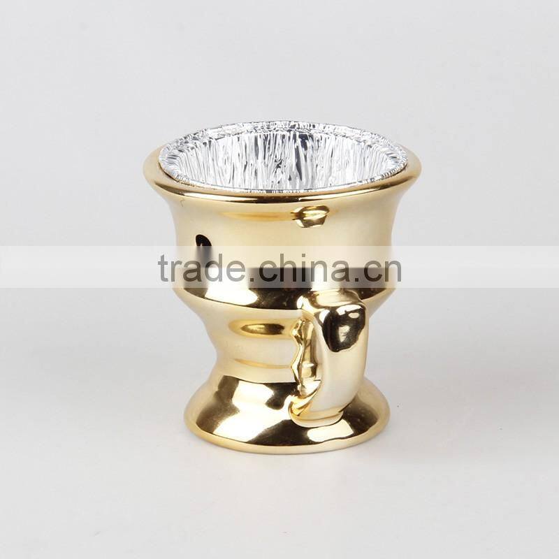 2016 new hot sell golden Arabic incense burner candle burner cramic incense burner for charcoal