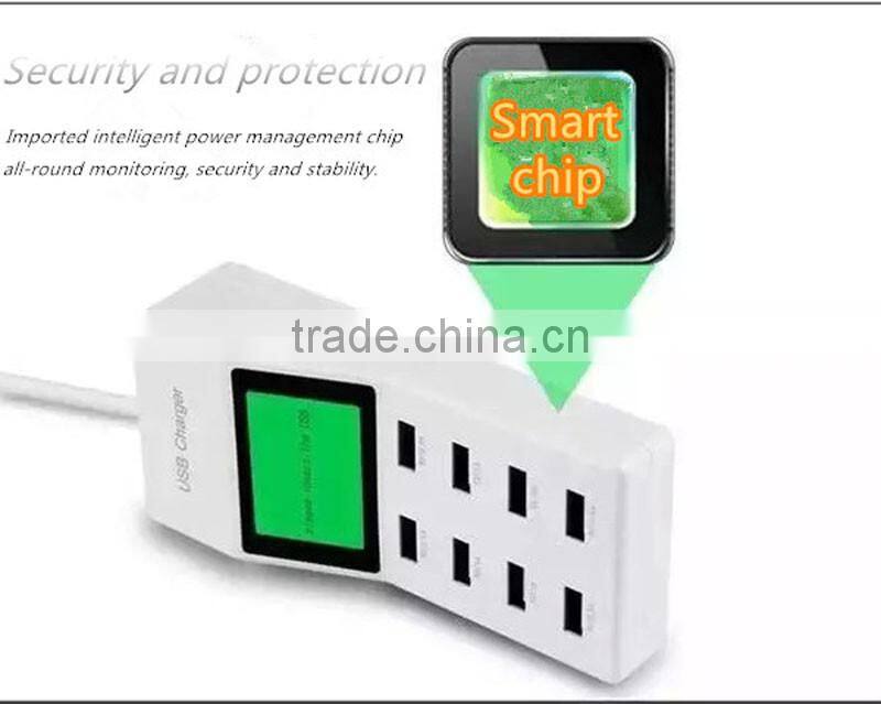 Wholesales USB socket EU/USA/AU/UK USB plug fast 8 port USB charger