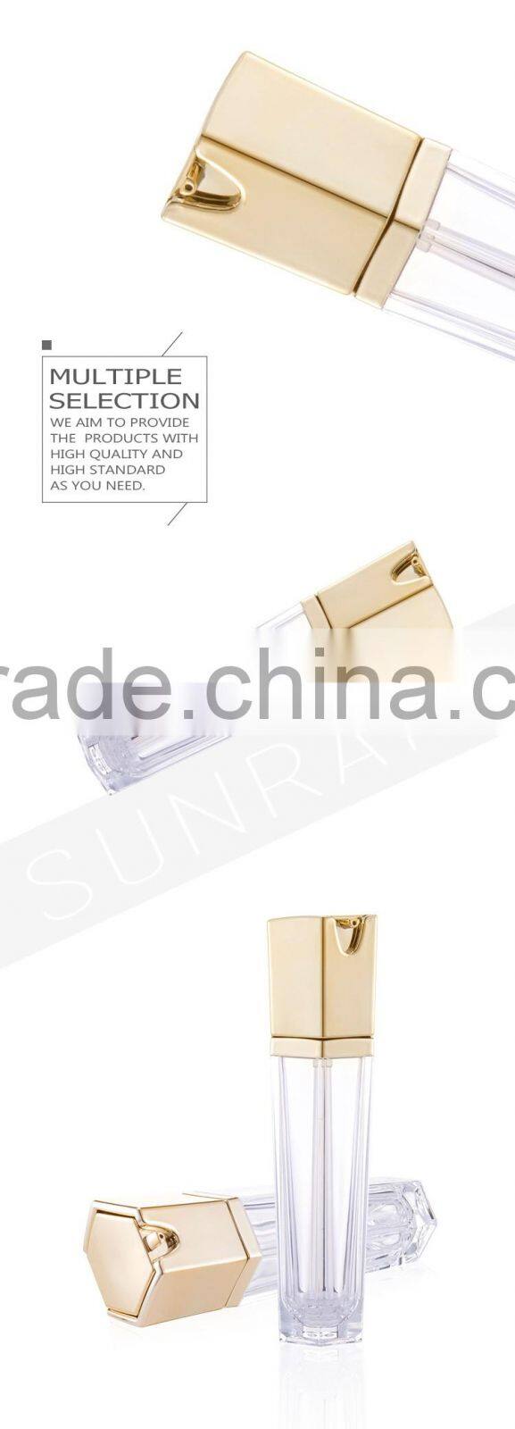 Fashion design square cosmetic custom sprayer lotion serum bottle