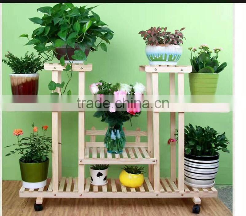 Newest movable multi-laye Wooden plant stand antique flower stand