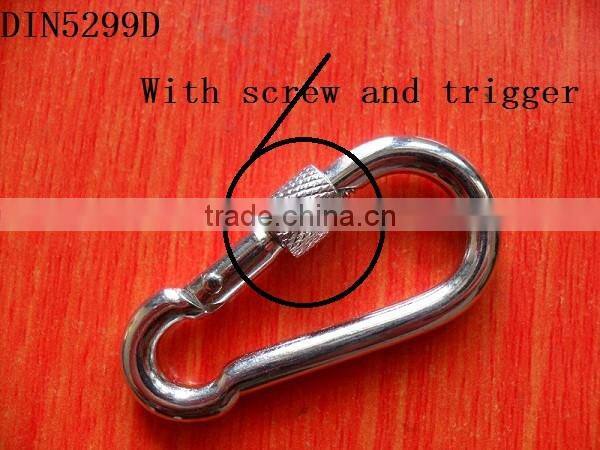 Stainless 304 sus316 spring trigger dog Carabiner Snap Hook