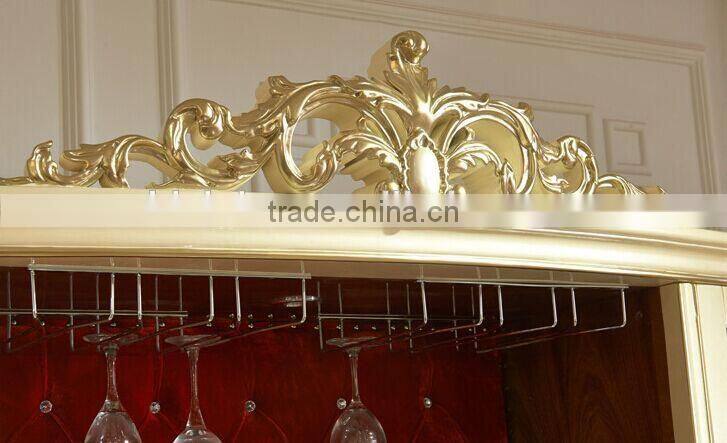European Fashionable Bar Cabinet for Homes, Beautiful Design Wooden Wine Cabinet, Luxury Hand Carved Cupboard (BF01-ML051)